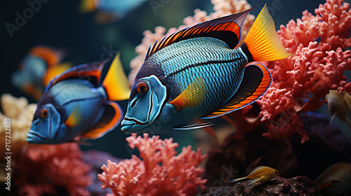 Diverse Surgeonfish in Coral Reefs