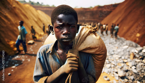  In some unregulated areas in Africa artisanal mining is often making use of child labor in their objective to remove valuable minerals from the ground. photo