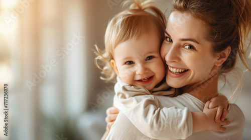 portrait of mother and child, family, mother's day, mommy, baby, love, tenderness, toddler, beautiful smiling woman, kid, children, childhood, hugs, parent, motherhood, female, people