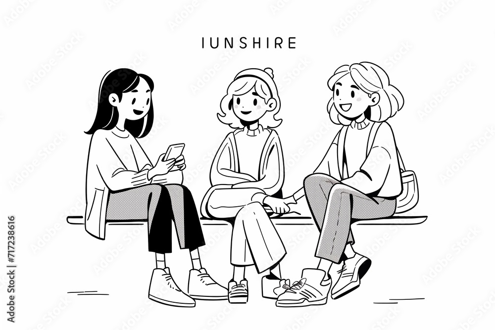 Illustration of friends having a fun conversation Illustration of friends having a fun conversation