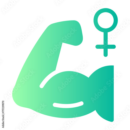 strong woman gradient icon