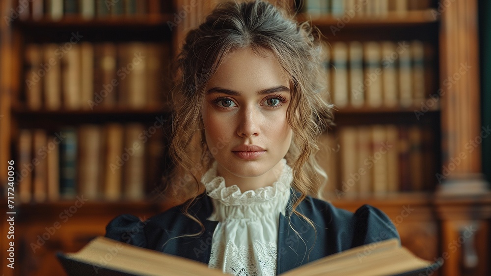 Portrait of Honorable Female Judge Reading Decision. Presiding Justice ...