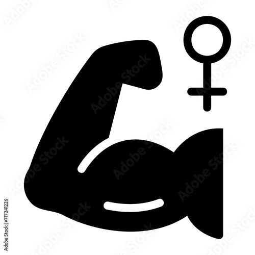 strong woman glyph icon