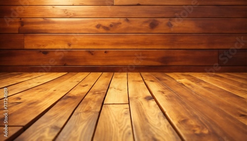 Wooden floorboards with wooden wall