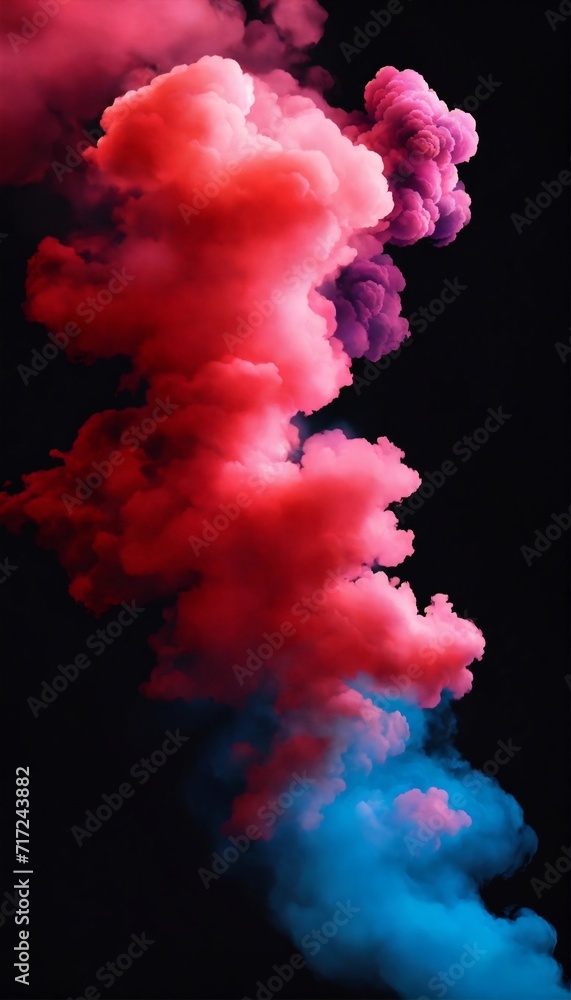 Fototapeta premium Black background with smoke in spotlight