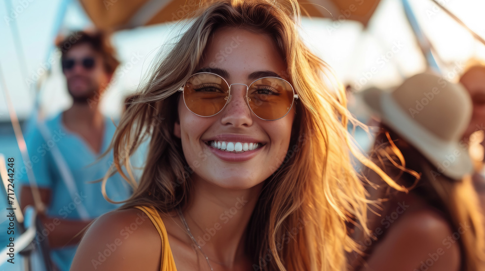 beautiful young cheerful woman on a yacht in the sea, sailing ship control, emotional girl, yachting, smiling lady, summer, travel, ocean, vacation, portrait, hobby, sport beautiful young cheerful woman on a yacht in the sea, sailing ship control, emotional girl, yachting, smiling lady, summer, travel, ocean, vacation, portrait, hobby, sport
