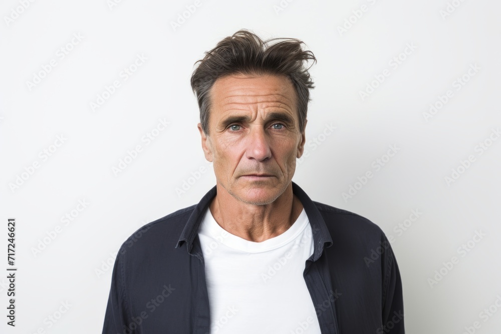 portrait of mature man looking at camera, isolated on white background portrait of mature man looking at camera, isolated on white background