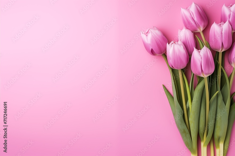 pink tulips on pink background