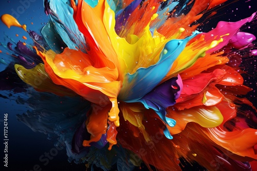 Colorful 3D Paint Splash Wallpaper, Liquid ink Splash background, Paint texture background, Paint Splash wallpaper, Multicolor Paint Splashing, AI Generative