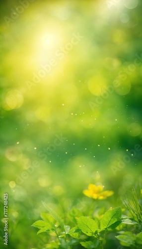Sunny defocused green nature background, abstract bokeh effect es element for your design. © Wix