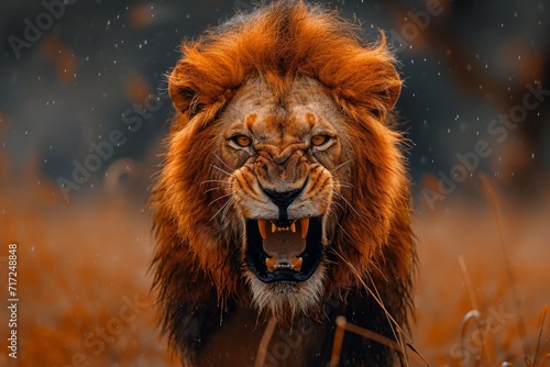 Wallpaper Mural Generative AI image of A captivating and naturalistic lion