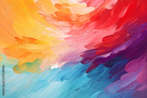 Colorful paint texture background, Multicolor paint texture background, Oil paint texture, Multicolor brush and palette knife strokes, AI Generative