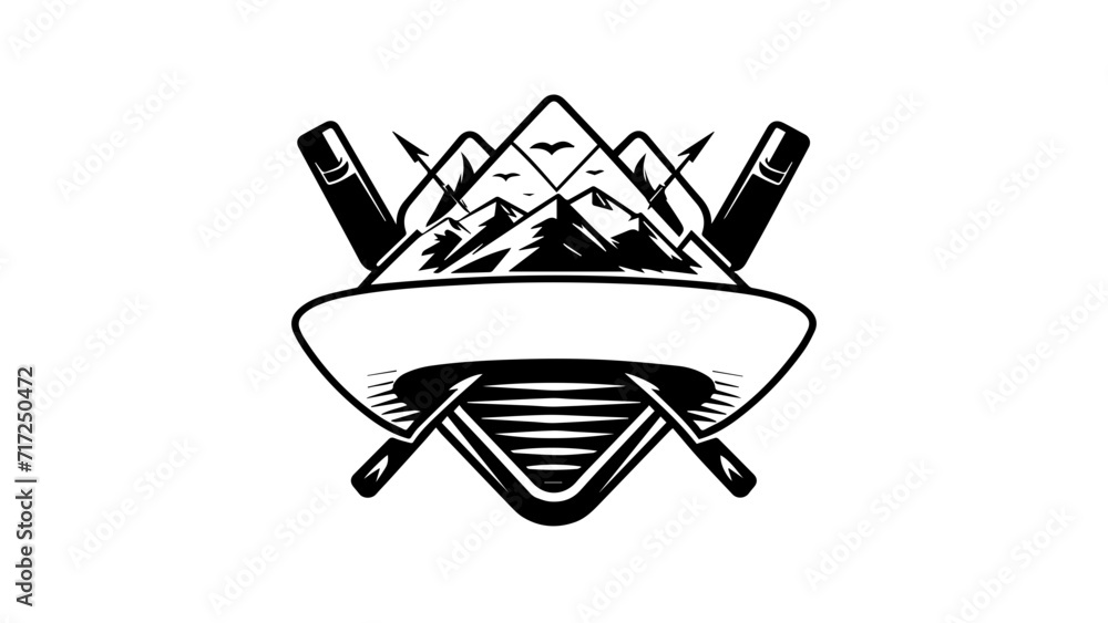 Mountain adventure logo with copy space ai generated art Mountain adventure logo with copy space ai generated art