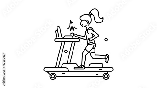 Young woman training cardio fitness ai generated art
