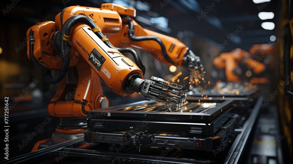 Fototapeta premium Machination Marvels: Exploring the Robotic Symphony of Industry