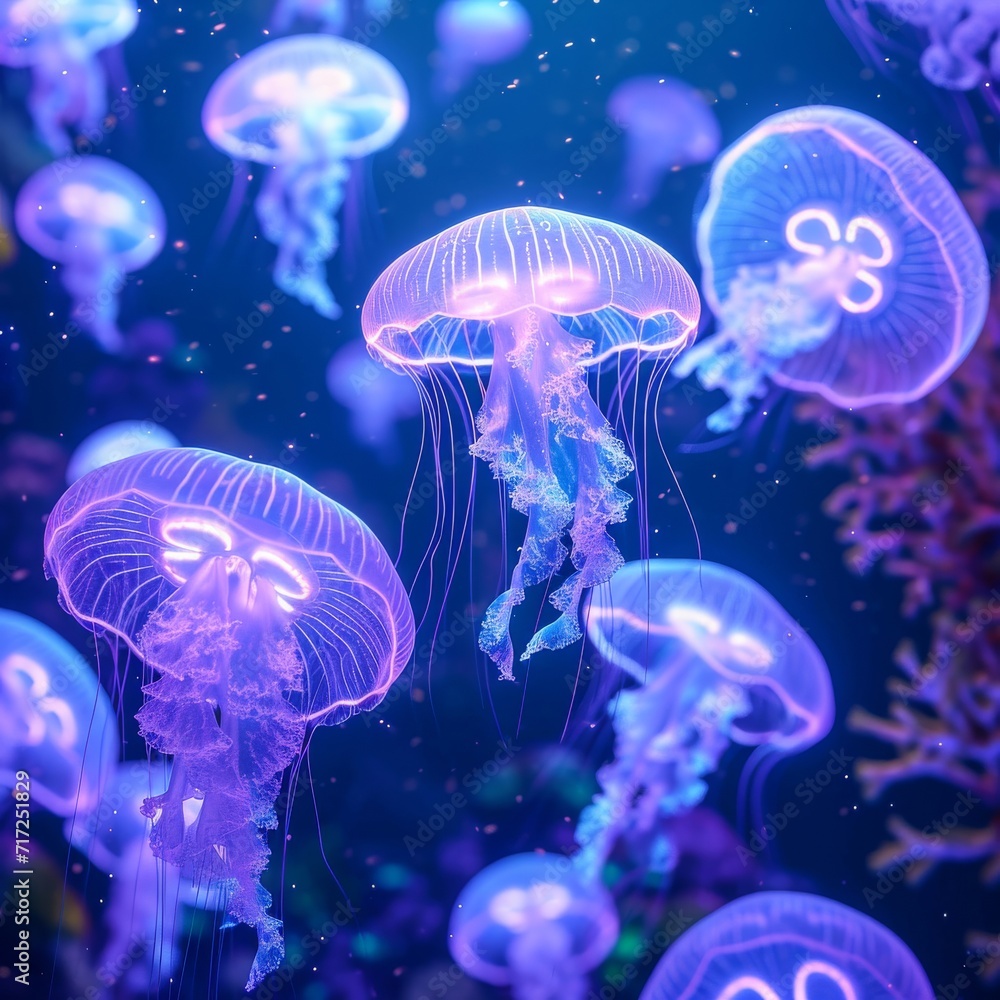 Abstract jelly fish. 3D background. Abstract jelly fish. 3D background.