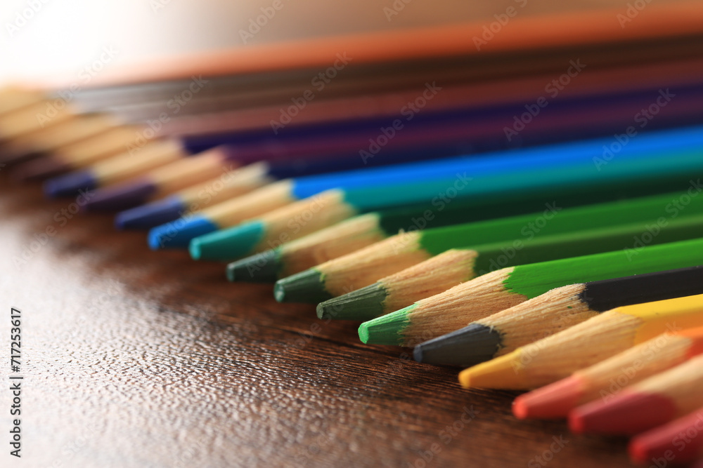 Obraz premium macro photography of various colored pencils.