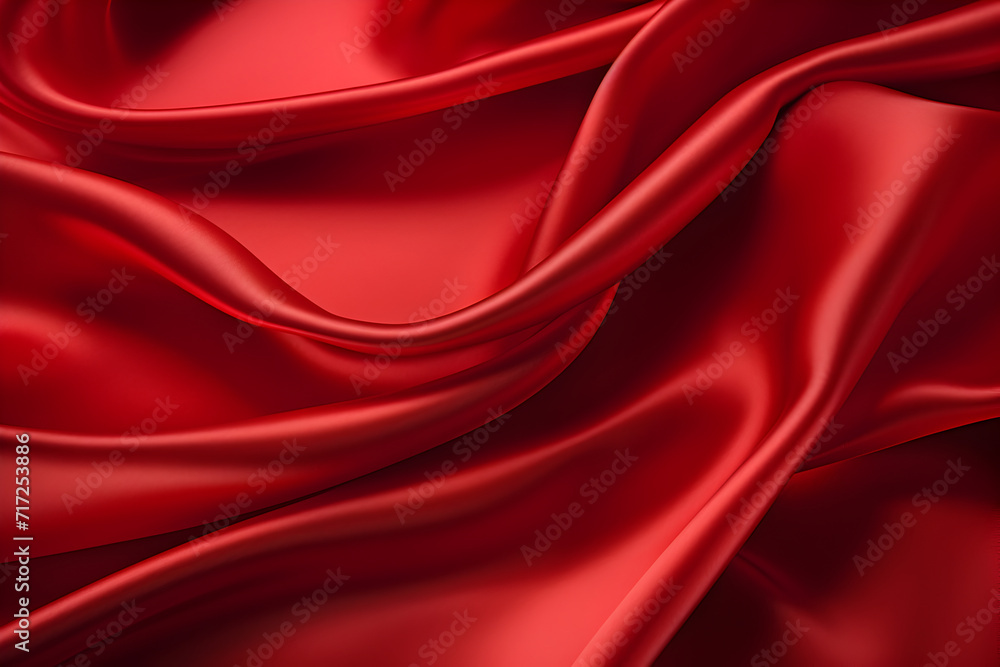 Red silky fabric close up. Fabric texture of natural silk or other textile material. Valentine day background Red silky fabric close up. Fabric texture of natural silk or other textile material. Valentine day background