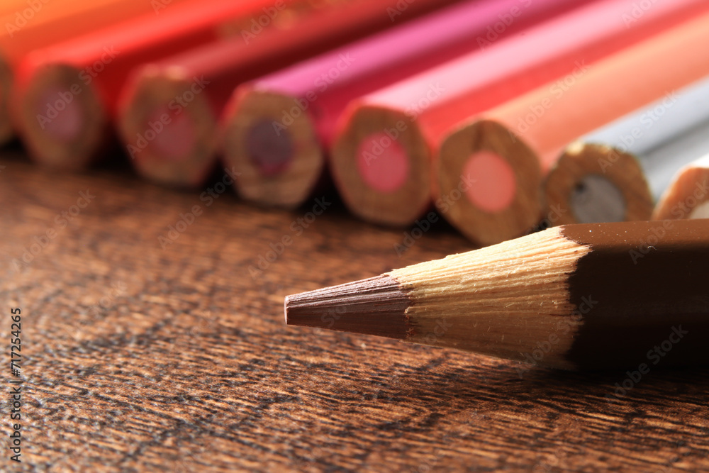 Obraz premium macro photography of crayon tips.