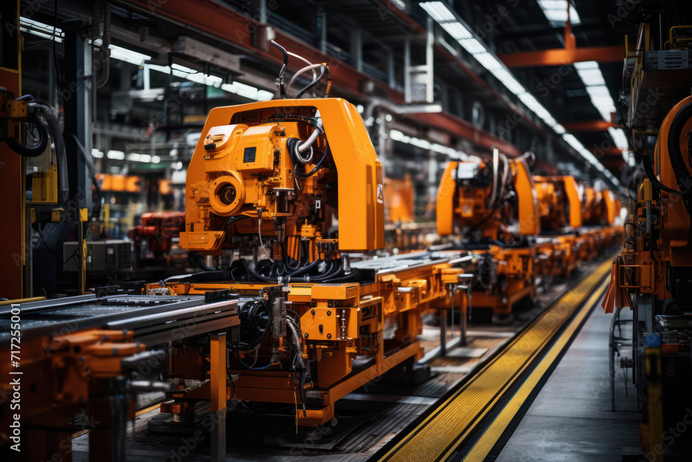 A well-ordered assembly line in a manufacturing plant symbolizes efficiency and precision in production processes. Generative Ai. A well-ordered assembly line in a manufacturing plant symbolizes efficiency and precision in production processes. Generative Ai.