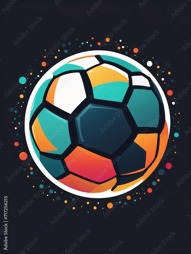 Fototapeta premium Soccer ball vector logo illustration on isolated background