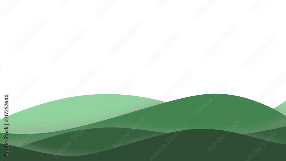Obraz premium Green gradient landscape illustration