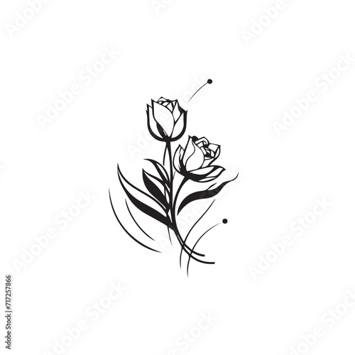 Bouquet in cartoon  doodle style . Image for t shirt. Isolated 2d vector illustration in logo  icon  sketch style  Eps 10  black and white. AI Generative