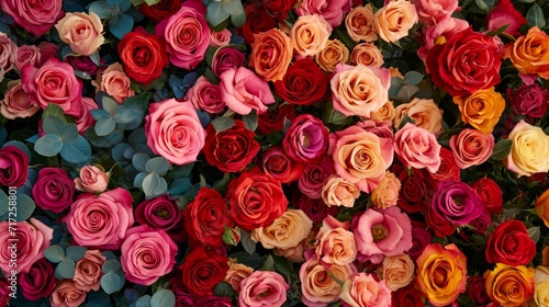 Captivating bouquets of tropical roses in a kaleidoscope of colors generative ai © ThisDesign
