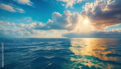 Beautiful sea and ocean with cloud on blue sky