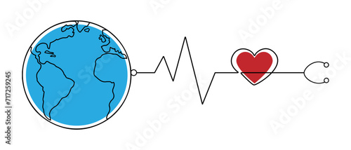 Line art illustration of world health day