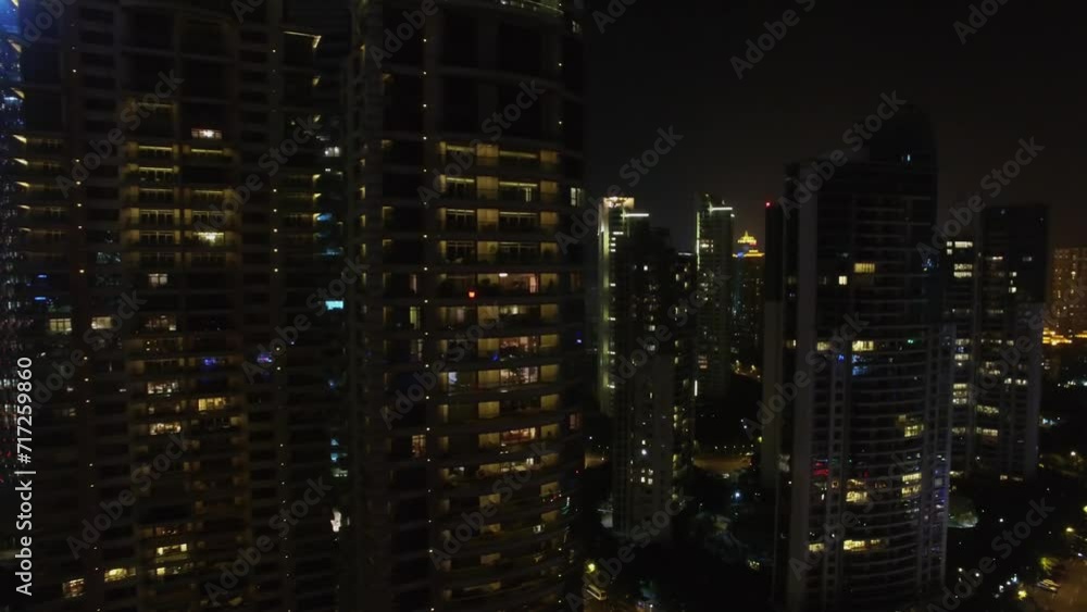 Tancheng Yipin skyscrapers with illumination at night. Tancheng Yipin skyscrapers with illumination at night.