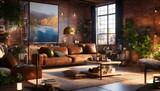 Loft living room interior design