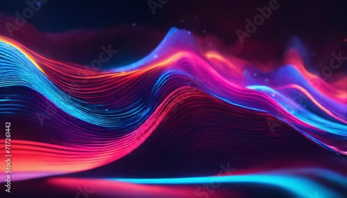 Abstract flowing neon wave background