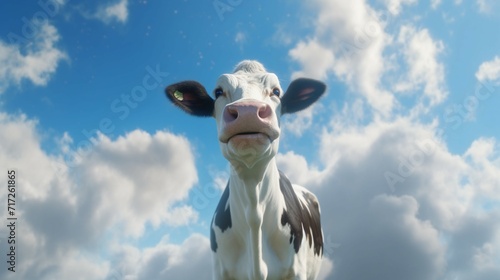 cow flaying the sky Ai Generative