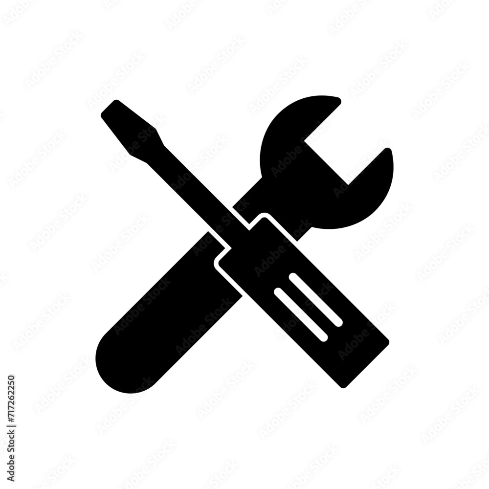 Repair tools icon vector. tool icon vector. setting icon vector. Wrench and screwdriver. support, Service Repair tools icon vector. tool icon vector. setting icon vector. Wrench and screwdriver. support, Service