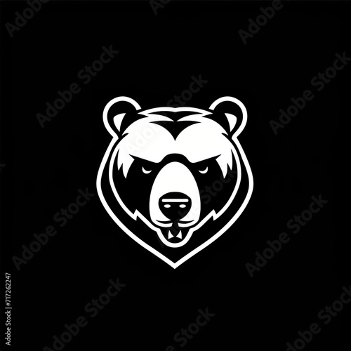 Bear Animal Logo Minimal Illustration Element Generative AI
