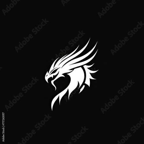 Dragon Animal Logo Black And White Illustration Element Generative AI