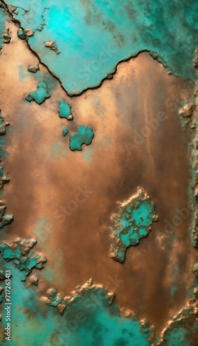 Beautiful verdigris oxidized copper background © Wix