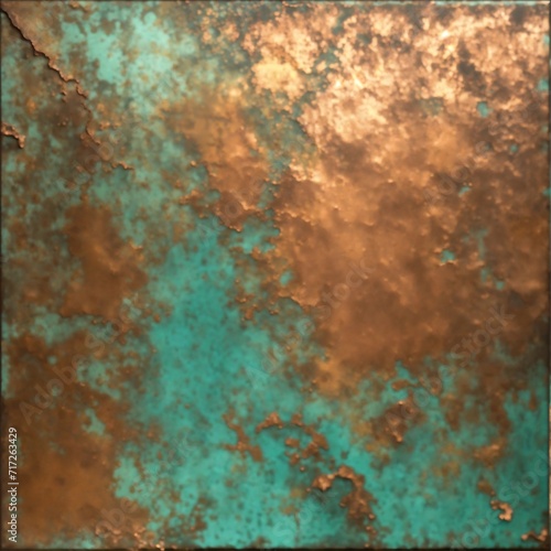 Beautiful verdigris oxidized copper background