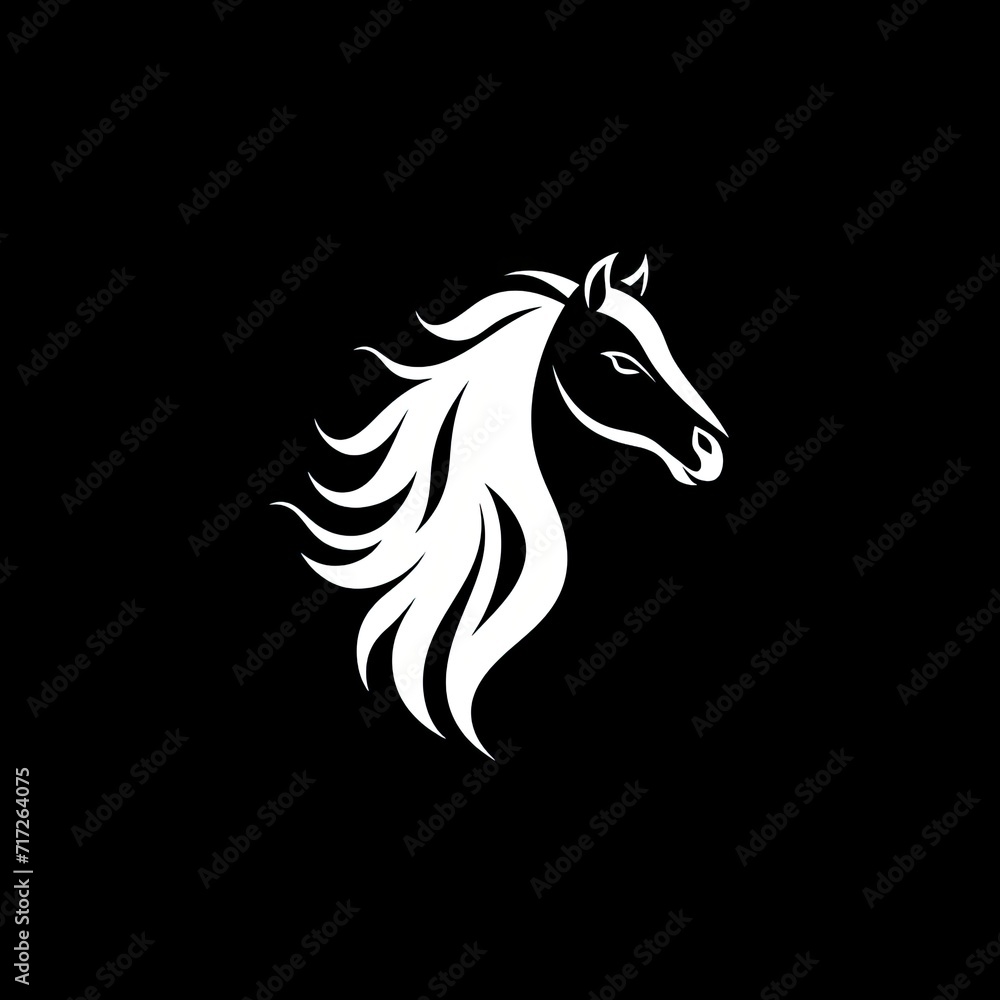 Horse Animal Logo Minimal Design Object Generative AI Horse Animal Logo Minimal Design Object Generative AI
