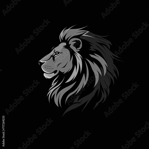 Lion Animal Logo Black And White Illustration Symbol Generative AI © Johnathan