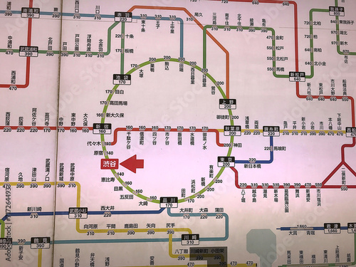 Photography train map Tokyo Japan