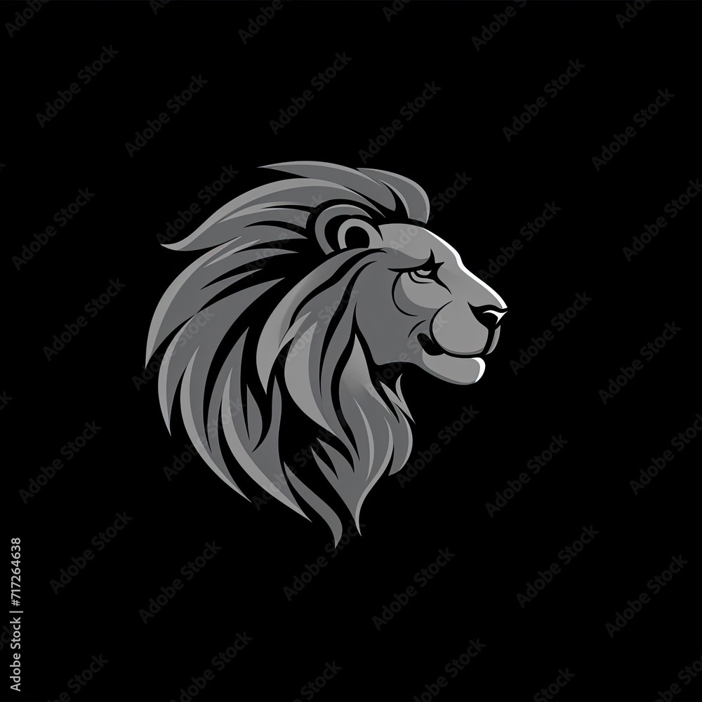 Fototapeta premium Lion Animal Logo Sleek Design Symbol Generative AI