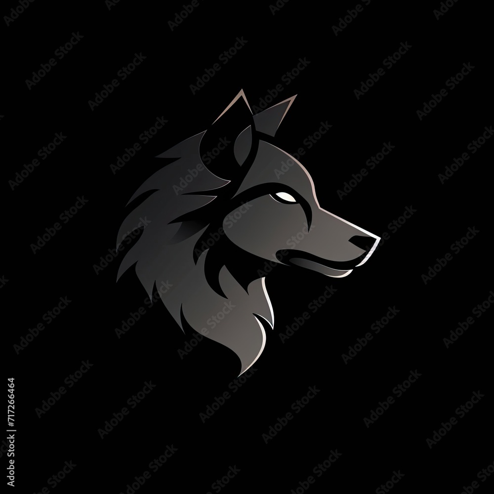 Wolf Animal Logo Black And White Illustration Symbol Generative AI