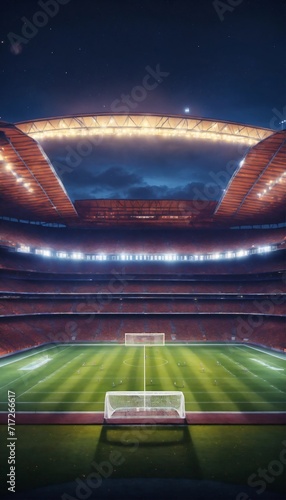 Football stadium at night generative ai