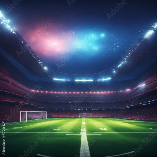 Football stadium at night generative ai