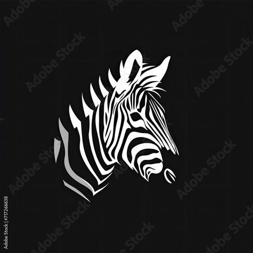 Zebra Animal Logo Minimal Design Object Generative AI