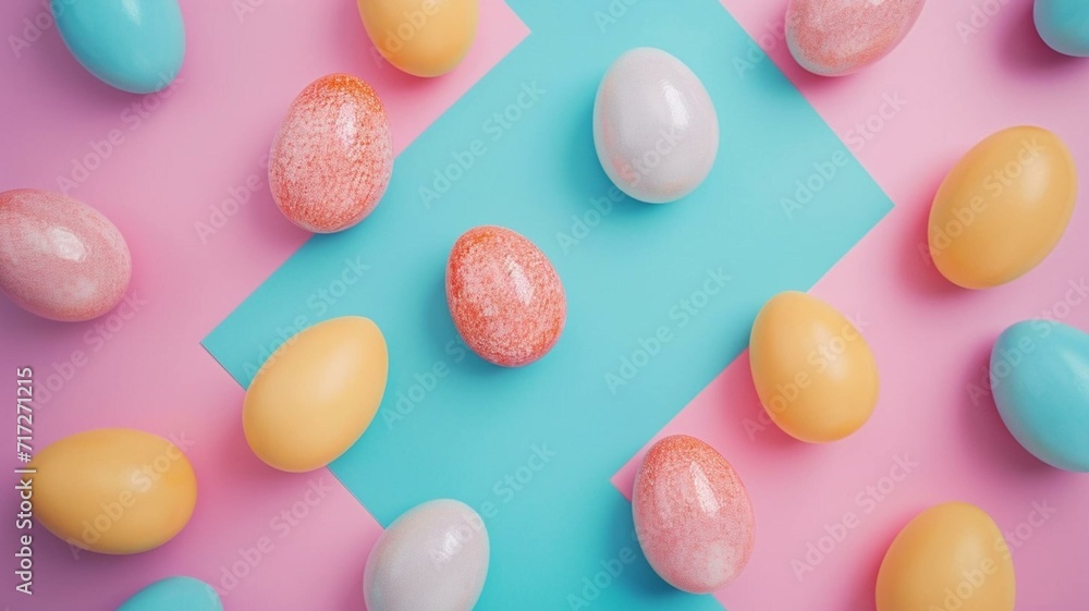 easter eggs flat lay easter eggs flat lay
