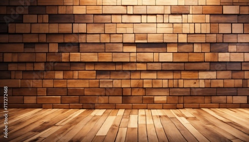 Wooden brick floor wall structure textured white concept