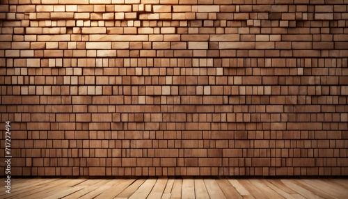 Wooden brick floor wall structure textured white concept